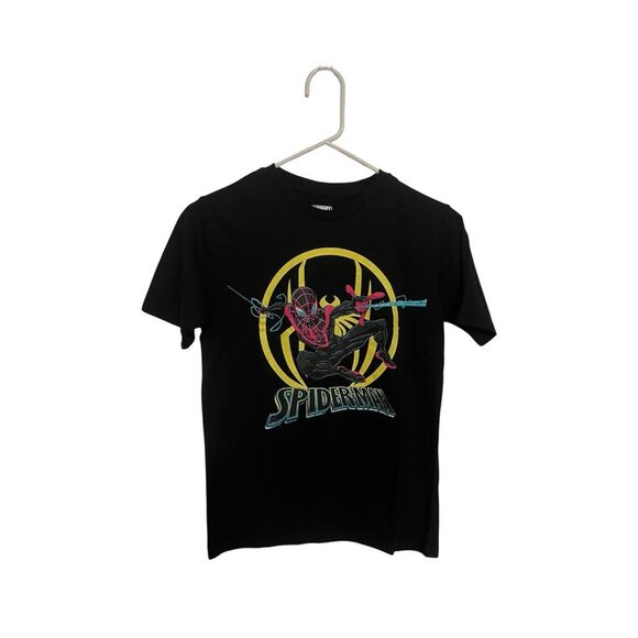 NWT Spider-Man Kids Black T-Shirt  Sz L 10-12 Miles Morales - Picture 1 of 6